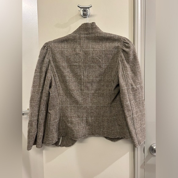 Banana Republic Blazer Wool Blend Women’s 4 Y2K Plaid Brown - Picture 2 of 13